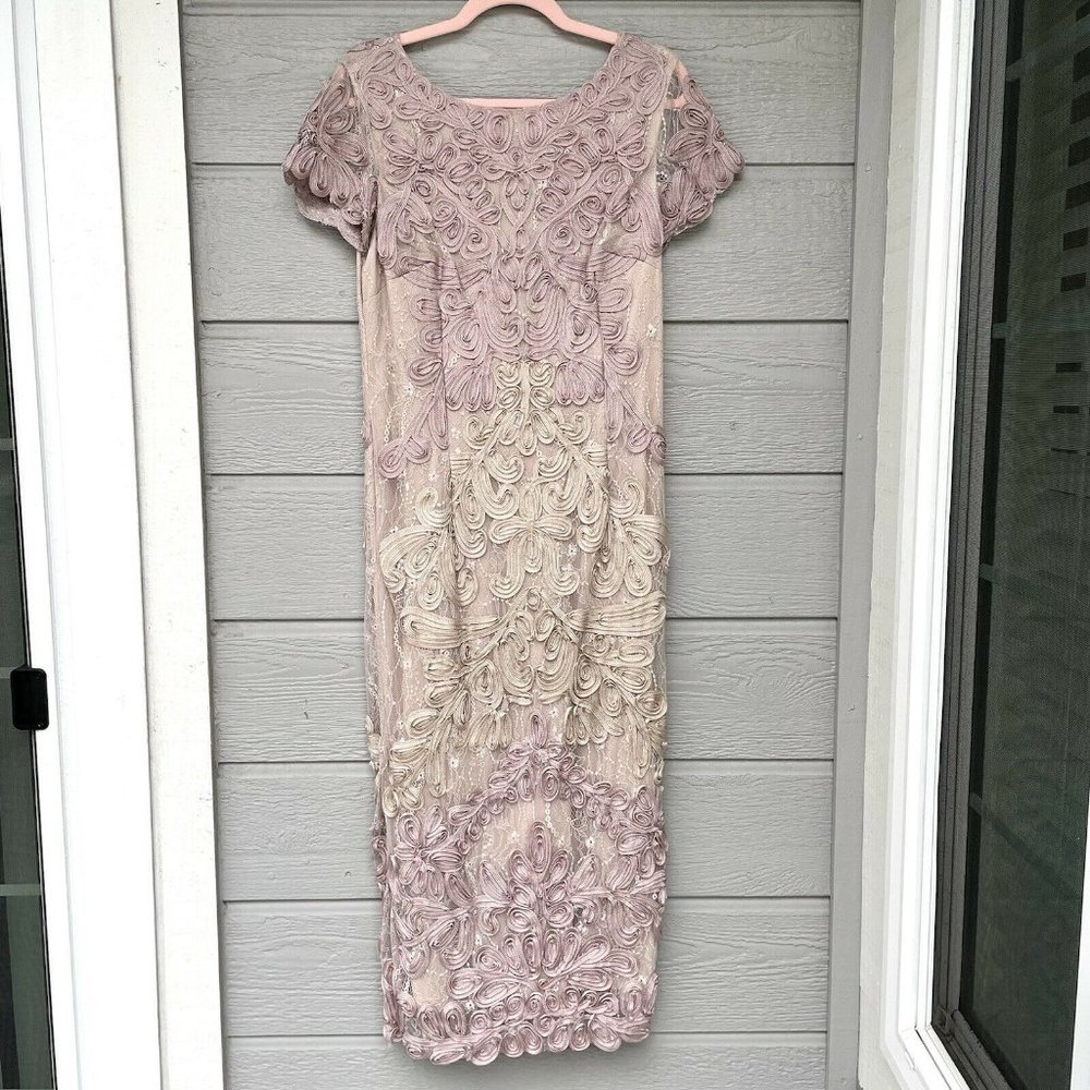 Js Collections Pink Mauve Soutache Round Neck Mid… - image 1